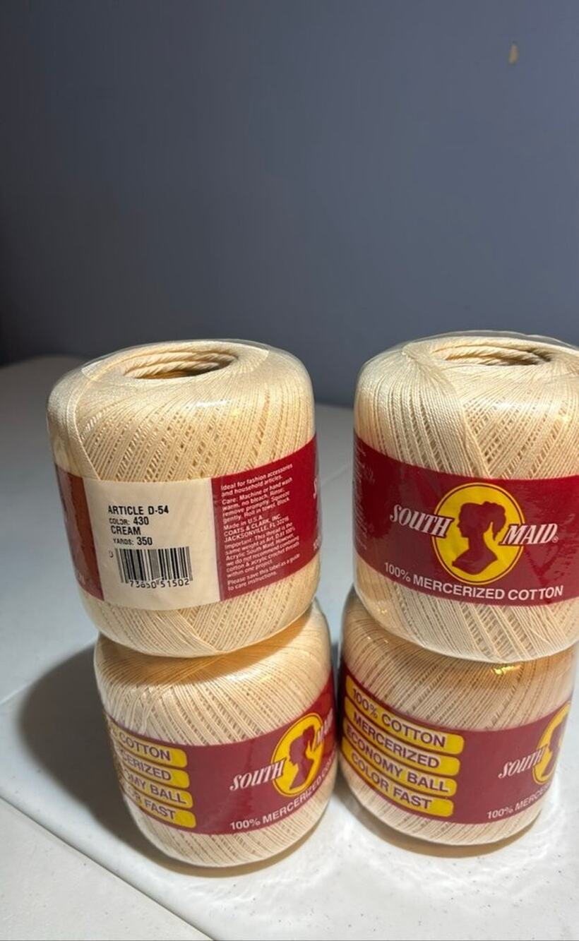 South Maid 100% Mercerized Cotton Crochet Thread Cream